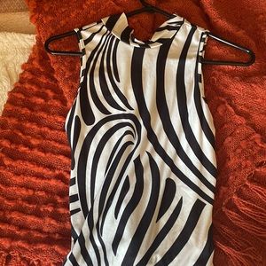 Woman’s zebra bodysuit
